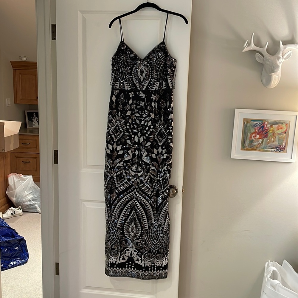 Aidan Mattox Sequin Evening Gown - image 1